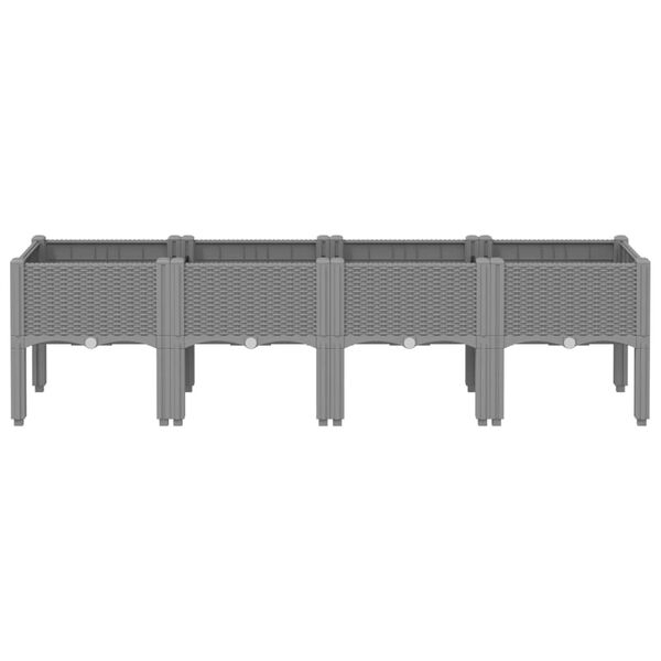 vidaXL Vrtna sadilica s nogama svjetlosiva 160 x 40 x 42 cm PP