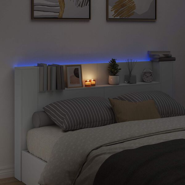 vidaXL Uzglavlje Bijelo 180 x 16,5 x 103,5 cm Konstruirano drvo