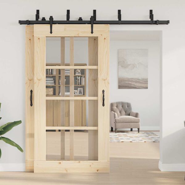 vidaXL Pribor za klizna vrata 213,5 cm čelični crni