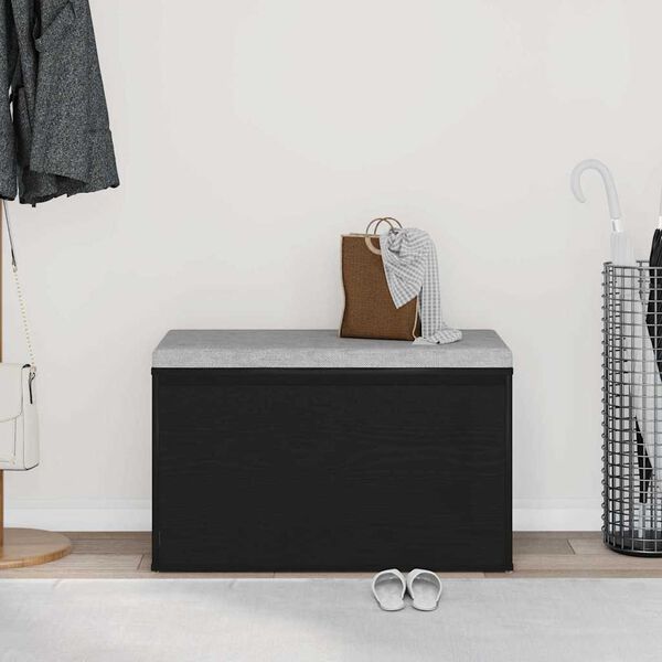 vidaXL Klupa za hodnik Crni hrast 80 x 40 x 45 cm Konstruirano drvo