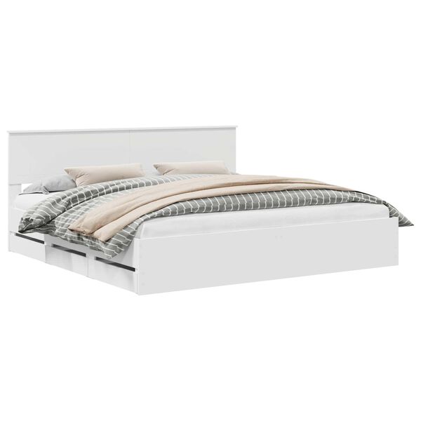 vidaXL Krevetna konstrukcija Bijelo 200 x 200 cm Inženjersko Drvo