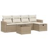 vidaXL 6-dijelni set vrtnih sofa s jastucima bež od poliratana