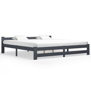 vidaXL Okvir za krevet od masivne borovine tamnosivi 200 x 200 cm