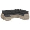 vidaXL 7-dijelni set vrtnih sofa svjetlosivi od poliratana