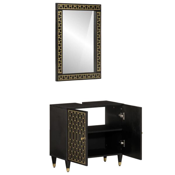 vidaXL 2-dijelni set kupaonskog namještaja od masivnog drva manga