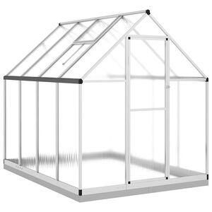 vidaXL Staklenik s okvirom srebrni 224 x 169 x 202 cm aluminijski