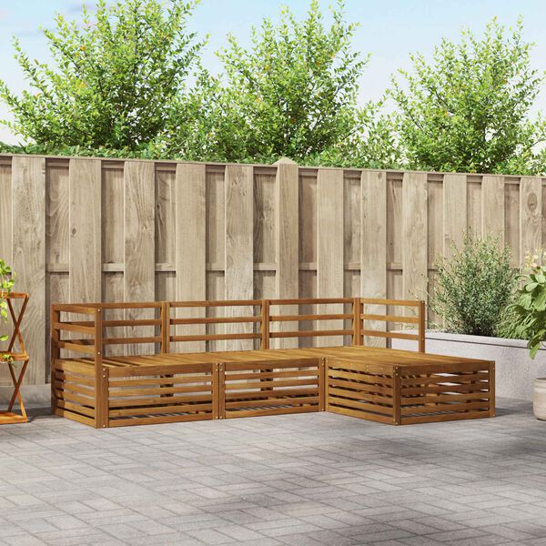 vidaXL Set vanjskih sofa 4 pcs Prirodna Čvrsto drvo akacije