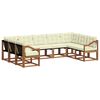 vidaXL Set vanjskih sofa 9 pcs Prirodna i krem Čvrsto drvo akacije