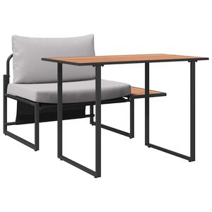 vidaXL Vrtni set za objed 2 pcs Svjetlosiva Čelik