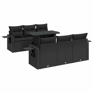 vidaXL 7-dijelni set vrtnih sofa od poliratana s jastucima crni