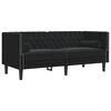 vidaXL 3-dijelni set sofa Chesterfield crni baršunasti
