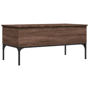 vidaXL Stolić za kavu smeđa boja hrasta 100x50x45 cm od drva i metala