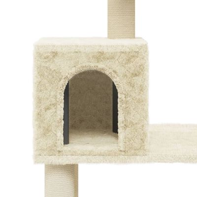 vidaXL Penjalica za mačke sa stupovima za grebanje krem 147 cm