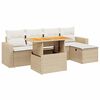 vidaXL 6-dijelni set vrtnih sofa s jastucima bež od poliratana