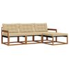 vidaXL Set vanjskih sofa s jastukom 4 pcs Prirodna i bež