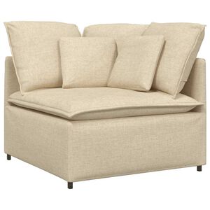 vidaXL Modularni kutni kauč s jastucima krem boje 100 cm