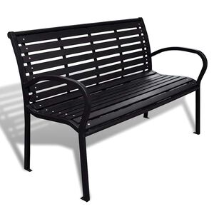 vidaXL Vrtna klupa 125 cm od čelika i WPC-a crna