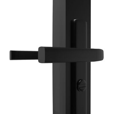 vidaXL Sobna vrata od stakla ESG i aluminija 102,5 x 201,5 cm crna