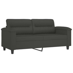 vidaXL Dvosjed tamnosivi 140 cm od mikrovlakana
