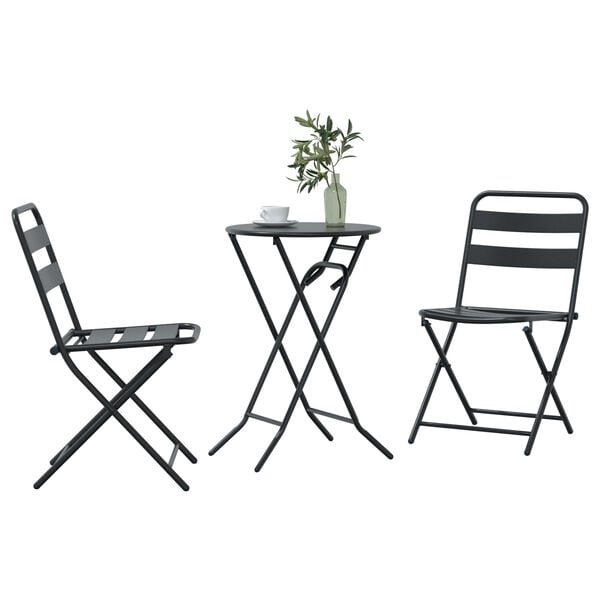 vidaXL Bistro set za vrt 3 pcs Antracit Čelik