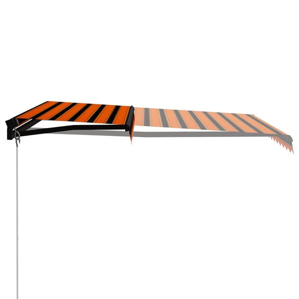 vidaXL Tenda na ručno uvlačenje LED 350 x 250 cm narančasto-smeđa
