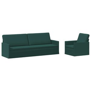 vidaXL Set sofe 2 pcs Tamnozelena Tkanina
