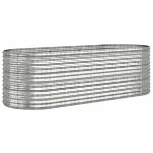 vidaXL Povi&scaron;ena vrtna gredica od pocinčanog čelika 224x80x68 cm srebrna