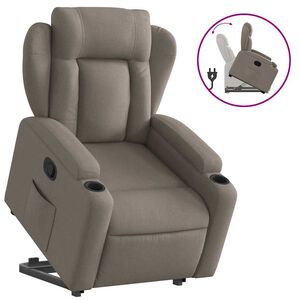vidaXL Naslonjač na podizanje od tkanine smeđesivi