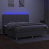 vidaXL Krevet box spring s madracem LED svjetlosivi 200x200 cm tkanina