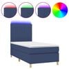 vidaXL Krevet box spring s madracem LED plavi 90x190 cm od tkanine