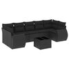 vidaXL 8-dijelni set vrtnih sofa od poliratana s jastucima crni