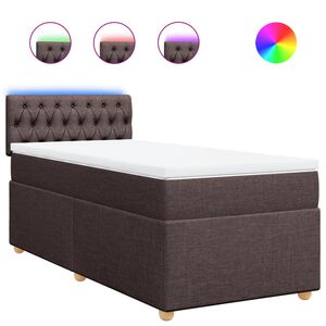 vidaXL Krevet s oprugama i madracem tamnosmeđi 80x200 cm od tkanine