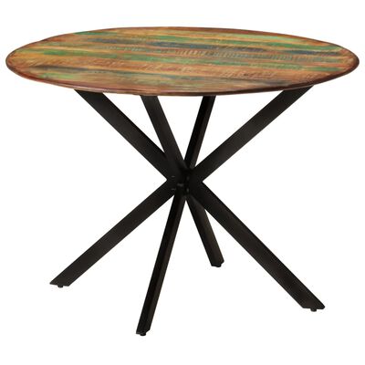 vidaXL Blagovaonski stol Ø 110x78 cm masivno obnovljeno drvo i čelik
