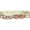 vidaXL Set vanjskih sofa s jastukom 7 pcs Prirodna i krem
