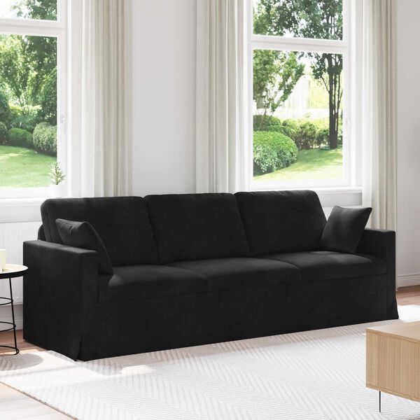 vidaXL Sofa Crna 228 x 78 x 80 cm Bar&scaron;un