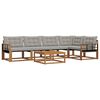 vidaXL Set vanjskih sofa s jastukom 6 pcs Prirodna i svijetlo siva