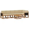 vidaXL Set vanjskih sofa s jastukom 7 pcs Prirodna i bež Poliester