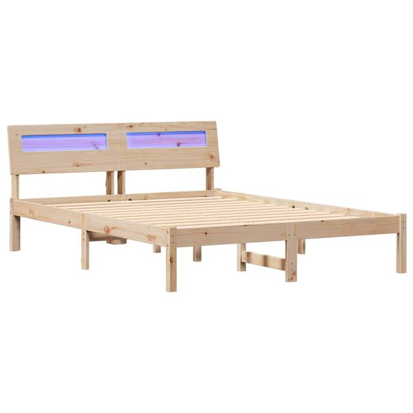 vidaXL Krevetna konstrukcija Smeđa 120 x 200 cm Čvrsto borovo drvo