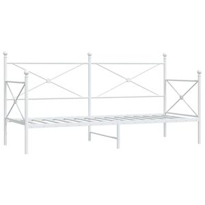 vidaXL Dnevni krevet bez madraca bijeli 90x200 cm čelik