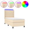 vidaXL Krevet box spring s madracem LED krem 90x190 cm od tkanine