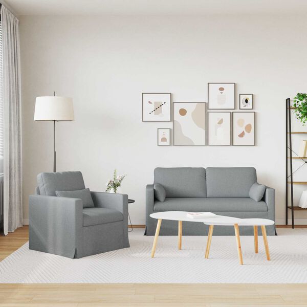 vidaXL Sofa 2 pcs Svijetlo siva 158 x 78 x 80 cm tkanina