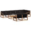 vidaXL Set vanjskih sofa s jastukom 9 pcs Prirodna i crna