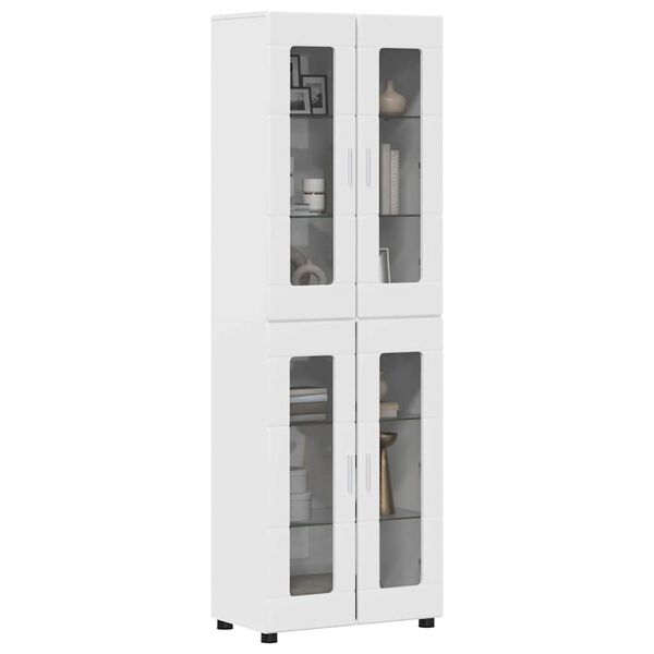 vidaXL Highboard s policom FLORIN Visoki sjaj bijela 60 x 35 x 182 cm
