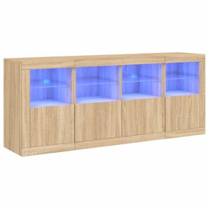 vidaXL Komoda s LED svjetlima boja hrasta sonome 163x37x67 cm
