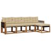 vidaXL Set vanjskih sofa s jastukom 5 pcs Prirodna i bež