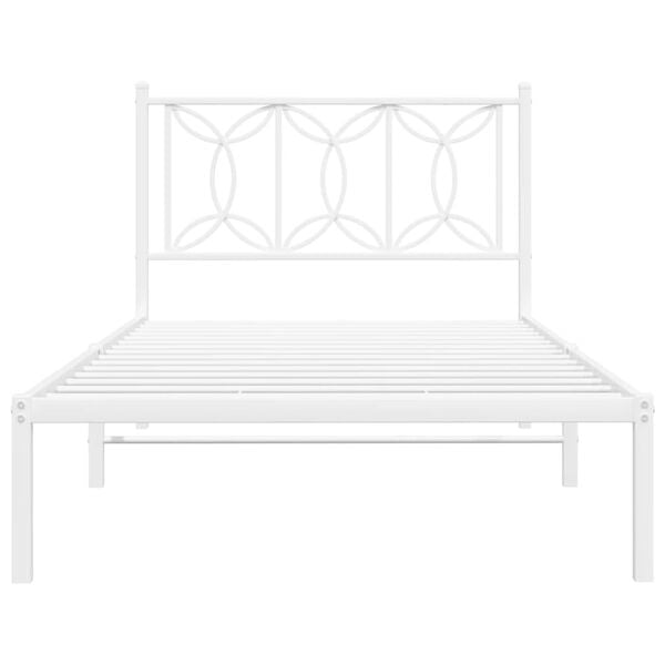 vidaXL Metalni okvir za krevet s uzglavljem bijeli 100x200 cm