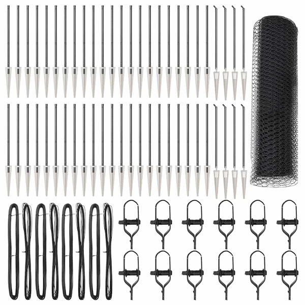 vidaXL Stup za ogradu Siva 100 x 1 m (mreza 13 mm) Čelik i PVC