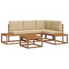 vidaXL Set vanjskih sofa s jastukom 5 Komad Prirodna i bež