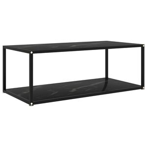 vidaXL Stolić za kavu crni 100 x 50 x 35 cm od kaljenog stakla