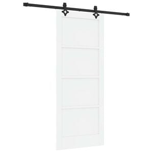 vidaXL Klizna vrata Bijela i crna 83 x 202 cm Masivna borovina